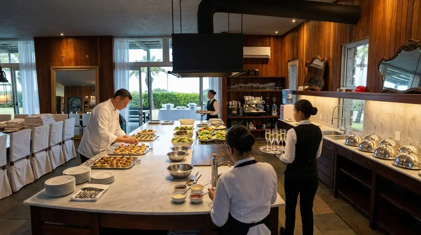 Zona de apoyo gastronómico para eventos privados