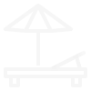 Beach lounge chair icon